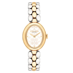COACH WOMEN'S SILVER WHITE DIAL STAINLESS STEEL & IONIC PLATED THIN GOLD STEEL BRACELET WATCH - 14504419