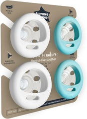 Tommee Tippee Breast-Like Soother, Skin-Like Texture, Symmetrical Orthodontic Design, BPA-Free, 0-6m, Pack of 4 Dummies
