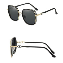 Goodern Polarized Sunglasses for Women Men,Travel Lightweight Sun-Proof Sunglasses Unisex Portable Big Frame Sun Glasses Fashion Sun Protection Sunglasses Outdoor Camping Fishing Sunglasses-Black