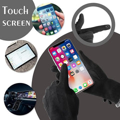 CasRmia Winter Gloves for Women Windproof Gloves Warm Gloves with Luxuriously Lined Touchscreen gloves with butterfly bow elegant and fashionable - Black