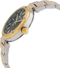 Mathey-Tissot Neptune Quartz Green Dial Men's Watch H912BV - Two-tone (Silver-tone and Yell