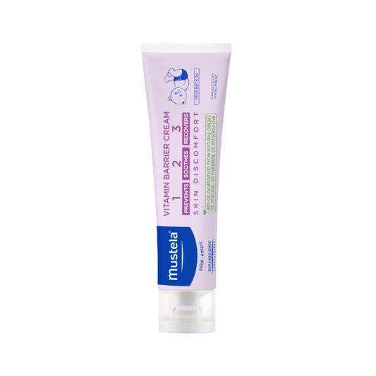 Mustela Baby Diaper Rash Vitamin Barrier Cream 123 - Skin Protectant with Zinc Oxide - Fragrance-Free & Paraben Free - with 98% Natural Ingredients – 100 ml