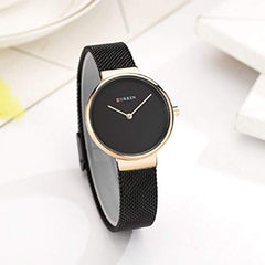 CURREN Analogue Women's Watch (Black Dial Black Colored Strap)
