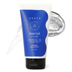 Arata Zero Chemicals Natural Hair Gel | For Studio Styling, Shaping, Strong Hold & Nourishment With Organic Flaxseed & Olive Extracts | Hair Gel For Men & Women - 150 Ml
