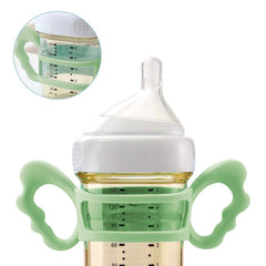 NALACAL Baby Bottle Handles, Silicone Wide-Neck Handle for NUK/Avent/Dr Browns/Hegen Bottle and Other Dia 6-7cm Wide-Neck Baby Bottle, for Baby Gripping (4 Pack)