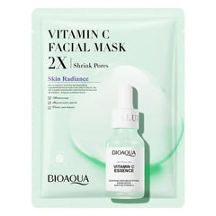 BIOAQUA Vitamin C Face Mask Sheet β Brightening & Hydrating Skincare Treatment β Moisturizing Facial Mask for Radiant, Glowing Skin (1 Pack)