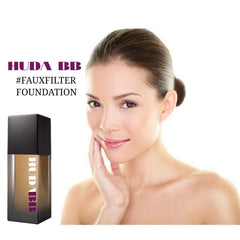 HUDA BB Combo BB Fauxfilter Foundation,Prep+Prime Face Primer,Make Up Beauty Blender Sponge With Sketch Eyeliner Pack of-4