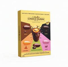 Choco Dubai Chocolate Covered Dates with Almond β Pistachio Kunafa & Assorted Flavors | Premium UAE Gift Box (100g)