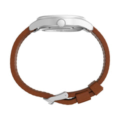 Timex Men's Analogue Mechanical Hand Wind Watch with Leder Strap TW2V00700, Brown, Strap