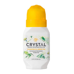 Crystal Essence Deodorant Mineral Deodorant Roll On Chamomile & Green Tea 2.25 Fl Oz Pack of 12 Multi