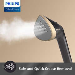 Versuni Philips EasyTouch Stand Steamer - 2000W, 40 g/min Continuous Steam, 3 Steam Settings, 2L Water Tank, Easy Rinse Descaling, Large Steam Plate, Black (STE3170/80)