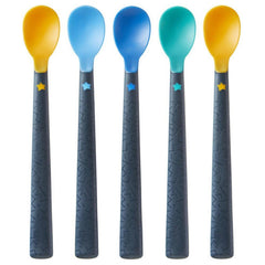 Tommee Tippee Softee Weaning Spoons with BACSHIELD Antibacterial Technology, Long Anti-Slip Handles and Super-Soft, 4m+, Pack of 5