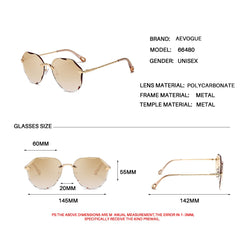 AEVOGUE Sunglasses For Women Oversized Rimless Diamond Cutting Lens Sun Glasses AE0534