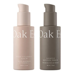 Oak Essentials The Serums Bundle, 2-Piece Skincare Set: Daily Vitamin C and Nightly Retinol Face Serums
