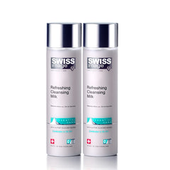 Swiss Image Refreshing Cleansing Milk, Non Greasy, Gentle Facial Cleanser 2 X 200ml | Makeup Remover, Cleanses, Brightens & Deep cleanses| Enriched with Alpine Glacier For Combination to Oily Skin