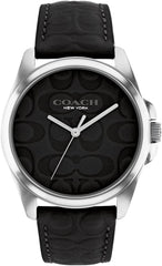 COACH WOMEN'S BLACK DIAL BLACK CALFSKIN WATCH - 14504142