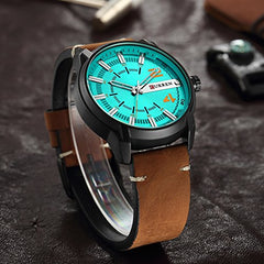 Curren Casual Watch For Men Analog Leather - 8306 - Brown