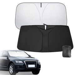 ZASPERS Universal Car Windshield Sun Shade 142x66cm - Sun UV Protection, Thick Material, Car Shades Foldable With Storage Bag - Fits Most Cars, SUVs, MPVs, and Select Models (2010-2024)