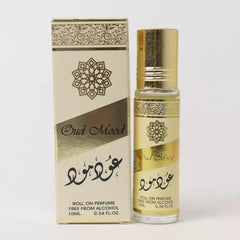 JAWAHER Oud Mood Roll On Perfume Oil for unisex, Alcohol-Free, Long-Lasting Fragrance, 10 ml - Women’s Perfume, Men's Perfume, Ideal for Travel and Gifts, Perfume For Women and Men
