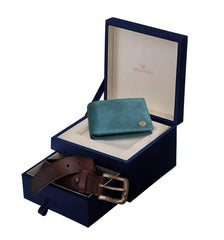 WildHorn® RFID Protected Genuine Leather Wallet & Gift Combo for Men - multi
