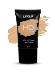 Insight HD Cosmetics Foundation | Dewy Finish | High Coverage | Paraben Free | Lightweight | 20ml (FD30-MN16)