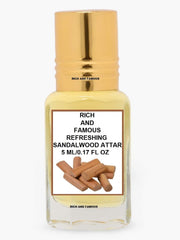 RICH AND FAMOUS Refreshing Sandalwood Attar For Men & Women (5ml)