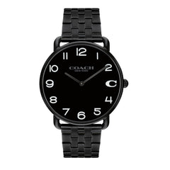 Coach Elliot Qtz Basic Black Round Dial Men's Watch|Ionic Plated Black Steel Material|Black Color Band - 14602670