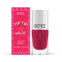 RENEE Tip Tip Water Tint - Pink Splash, Stain for Lip & Cheeks, Long Lasting, Lightweight Soft Tint, Matte Dewy Effect Finish, Natural Flushed Look, Vitamin C & Hyaluronic Acid, 5ml- Color Pink Splash