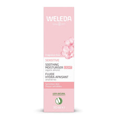 WELEDA Bio Mandel Sensitiv Feuchtigkeitspflege, Naturkosmetik sanfte und unparfümierte Gesichtscreme für sensible Mischhaut im Gesicht und am Hals für einen gesunden Teint (1 x 30 ml)