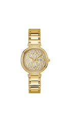 GUESS US Women's Gold-Tone Floral Cut-Through Analog Watch