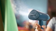 Philips Compact Handheld Steamer 3000 Series - 1000W - 20g/min Continuous Steam - 2M Cord Length - 100ML - Compact & Foldable - Blue