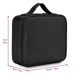 Onesea Travel Makeup Case, Cosmetic Organizer Bag Makeup Train Case With Compartment Makeup Bursh Set Storage Bag (Black)