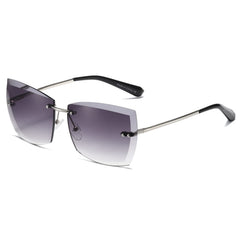 AEVOGUE Sunglasses For Women Oversized Rimless Diamond Cutting Lens Sun Glasses AE0534