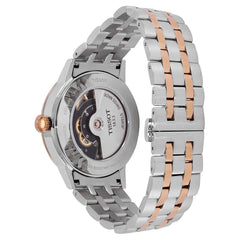 Tissot mens Classic Dream Stainless Steel Dress Watch Silver/Rose Gold T1294072203100
