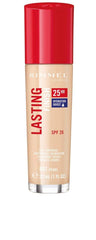 Rimmel London Lasting Finish 25 Hour Foundation, Full Coverage Formula with SPF 20, 001 Pearl, 30 ml