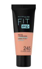 Maybelline New York Fit Me Foundation, Matte & Poreless, Full Coverage Blendable Normal to Oily Skin, 245 Classic Beige 30ml