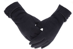 Tomily Womens Touch Screen Phone Fleece Windproof Gloves Winter Warm Wear - Black
