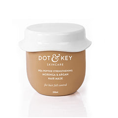 DOT & KEY Pea Peptide Strengthening Hair Mask With Moringa & Argan | For Hair Fall Control, Dry and Frizzy Hair | Smoothening for Women & Men, 200 Millilitre
