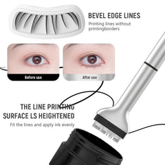 Cxqbsmy 2-in-1 Eyeliner Lower Eyelash Stamp Kit, Sweat-Proof, Non-Smudgeable, Reusable Quick Eye Makeup Tool with Ink, Liquid Eyeliner Stamp Waterproof One-Shot Molding for Makeup Beginners (Black)