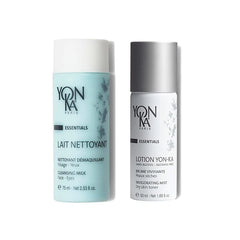 Yonka Lait Nettoyant Facial Cleanser & Makeup Remover with Travel Lotion PS Hydrating Face Toner | Travel Set 2.53 fl oz / 1.69 fl oz