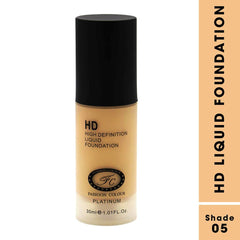 Fashion Colour High Definition Platinum Foundation II Oil-Free, Long Lasting, Waterproof and For Flawless Skin,30ml (Shade 05)