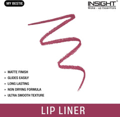 Insight Cosmetics Glide On Lip Liner | One Swipe Smooth Application | Long Lasting Lip Pencil,0.3 gm,21