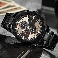 CURREN Analogue Men's Watch ( Black Dial & Strap ), black, strap