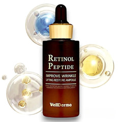 Kyotoshii Japan, Korean Face Retinol Peptide Lifting Ampoule β Anti-Aging Serum with Pure Retinol, 8 Peptides, Vitamin C, Hyaluronic Acid for Wrinkle Care, Skin Brightening, Hydration, 30ml, by WD