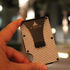 AQUO Money Clip Wallet for Men - Slim Front Pocket Blocking Bifold Credit Card Holder for Men with Gift Box (SILVER)