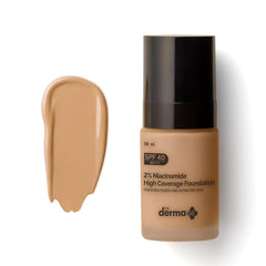 The Derma Co 2% Niacinamide Medium Coverage Matte Liquid Foundation For All Skin Types With 1% Hyaluronic Acid & Spf 40 Pa+++ For 12 Hour Long Stay & Oil Control - 02 Nude, Pack Of 1