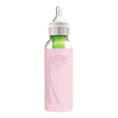 Dr. Brown's Narrow 100% Silicone Baby Bottle Sleeve, Pink, 8oz