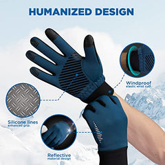SIMARI Winter Gloves Men Women Touch Screen Glove Cold Weather Warm Gloves Freezer Work Gloves Suit for Running Driving Cycling Working Hiking 102 - Deep Water