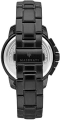Maserati Men's Watch, Successo Collection, Chronograph Watch, Made of Stainless Steel and Black PVD - R8873621014, Black, Bracelet