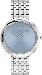 CALVIN KLEIN WOMEN'S LIGHT BLUE DIAL STAINLESS STEEL BRACELET WATCH - 25100065
